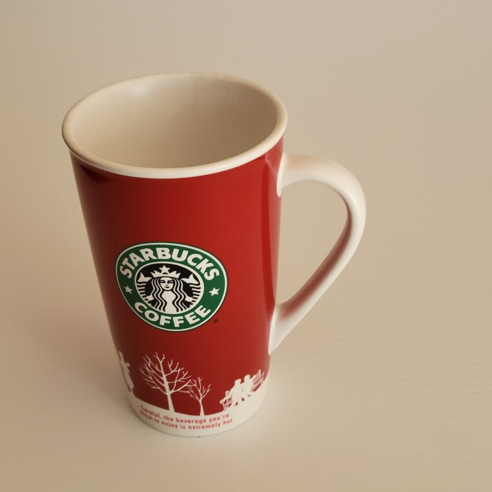 Starbucks 16 oz Holiday Mug 2006 Red/White Winter Scene Christmas